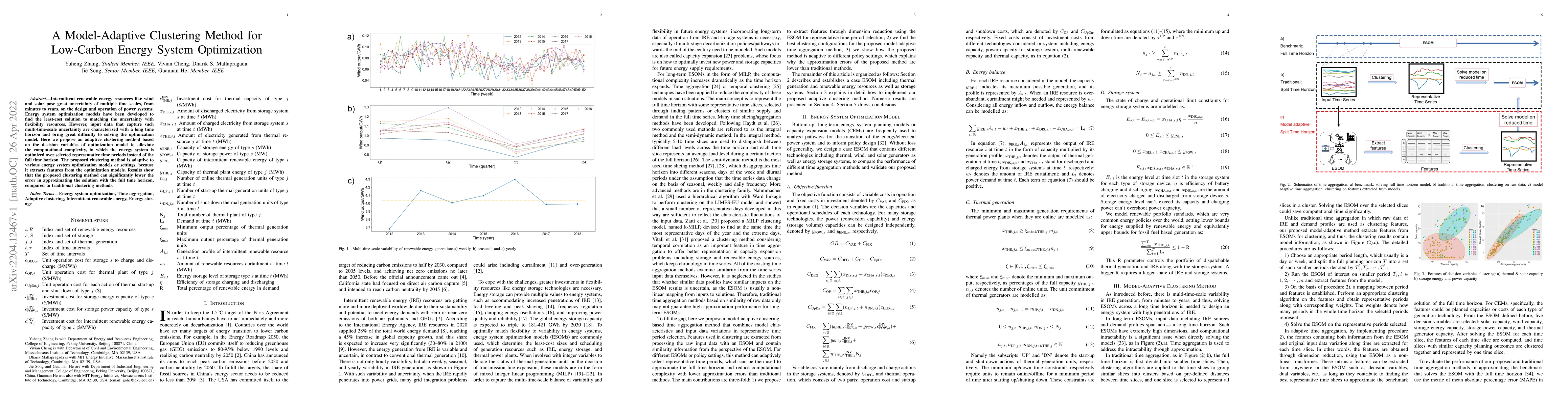 Thumbnail for A Model-Adaptive Clustering Method for Low-Carbon Energy System
  Optimization
