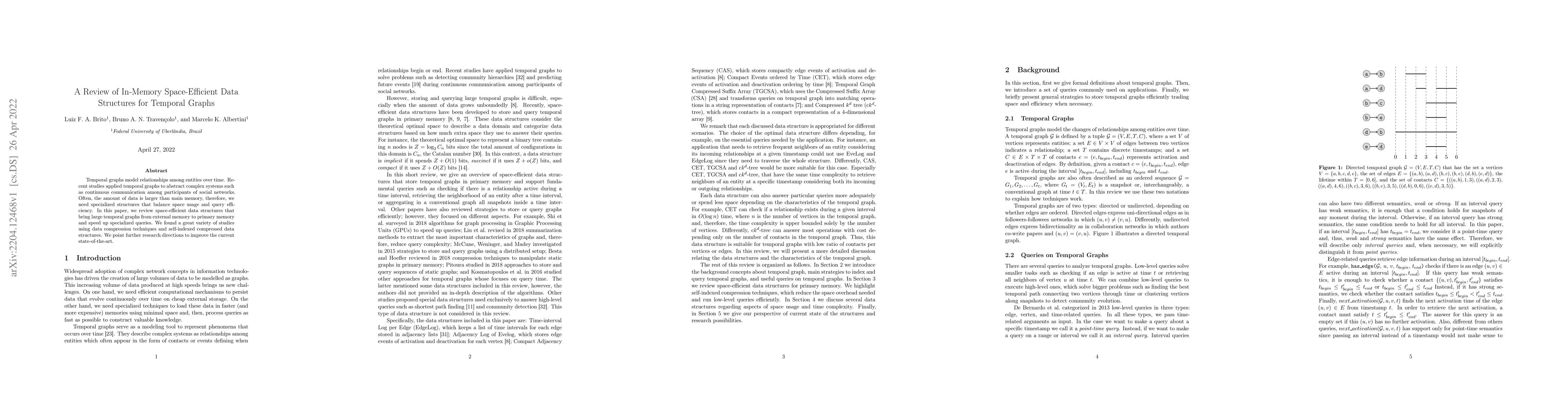Thumbnail for A Review of In-Memory Space-Efficient Data Structures for Temporal
  Graphs