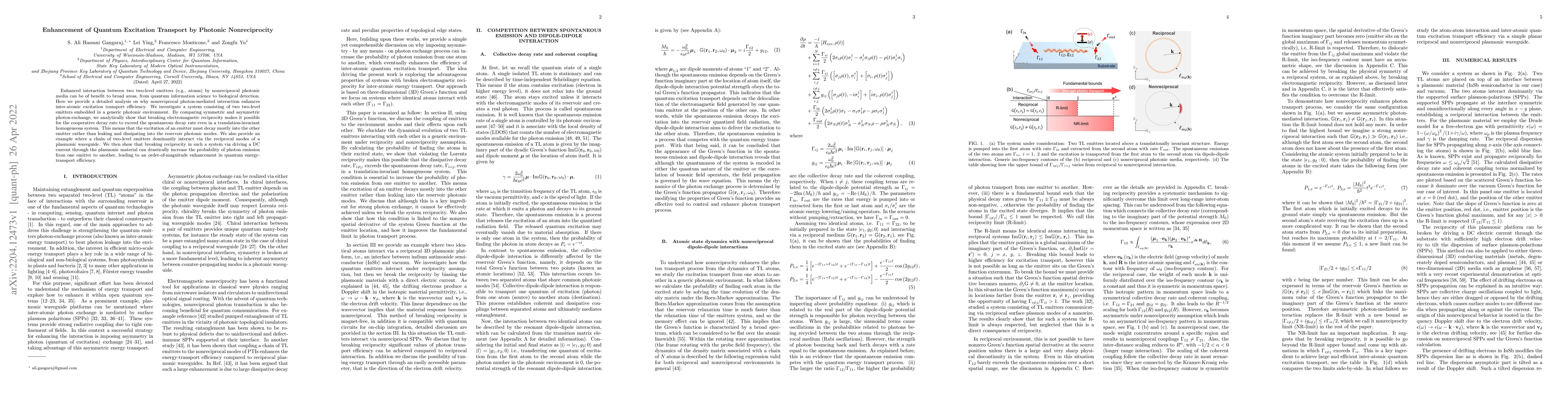 Thumbnail for Enhancement of Quantum Excitation Transport by Photonic Nonreciprocity