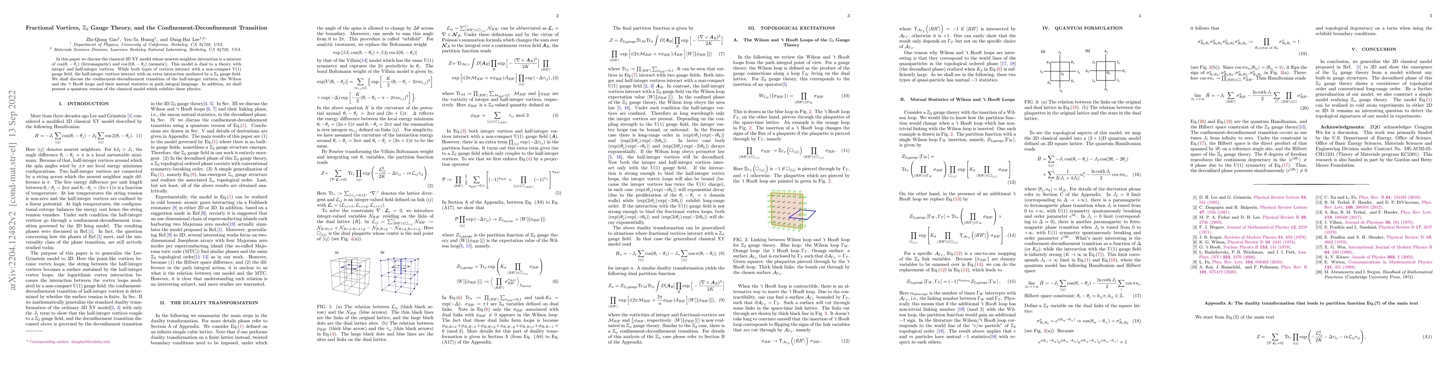 Thumbnail for Fractional Vortices, $\mathbb{Z}_2$ Gauge Theory, and the
  Confinement-Deconfinement Transition