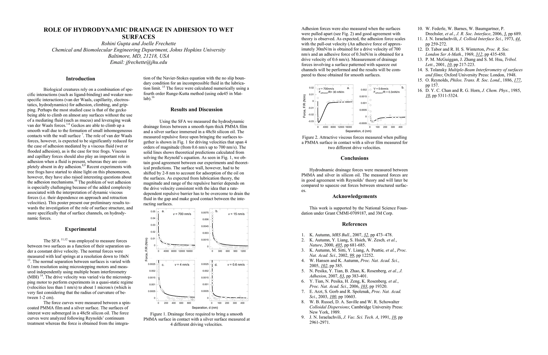 Thumbnail for Role of Hydrodynamic Drainage in Adhesion to Wet Surfaces