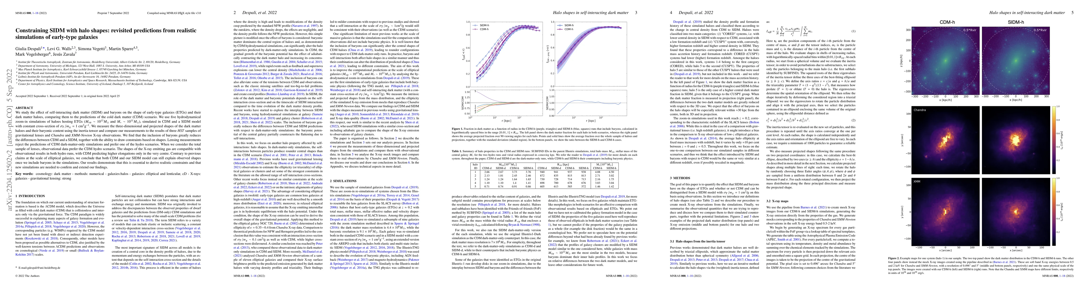 Thumbnail for Constraining SIDM with halo shapes: revisited predictions from realistic
  simulations of early-type galaxies