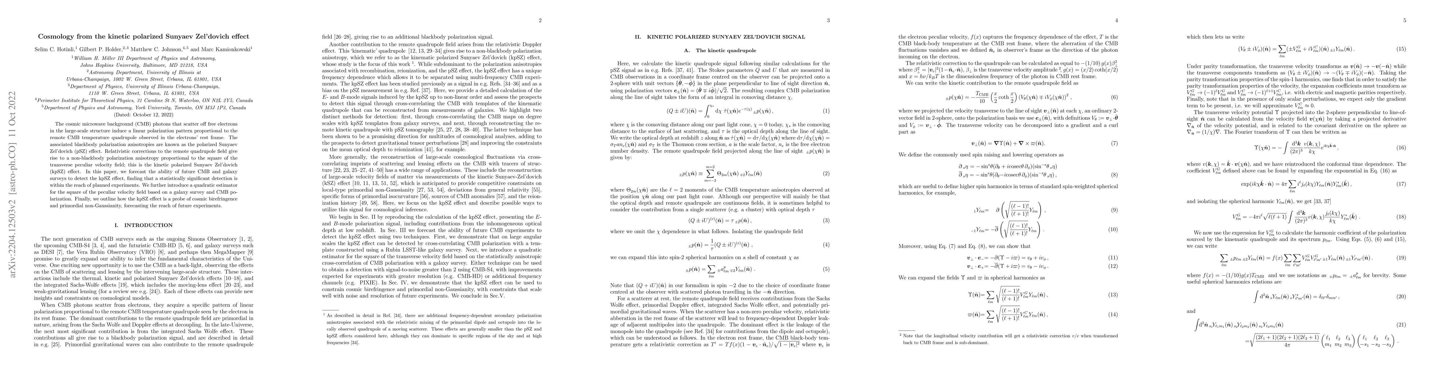Thumbnail for Cosmology from the kinetic polarized Sunyaev Zel'dovich effect