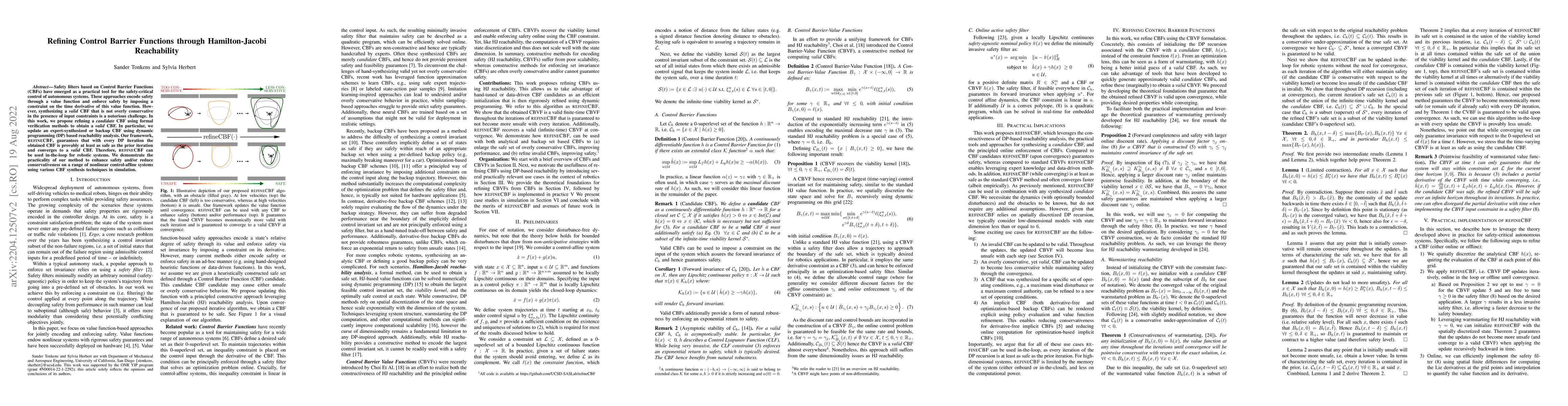 Thumbnail for Refining Control Barrier Functions through Hamilton-Jacobi Reachability