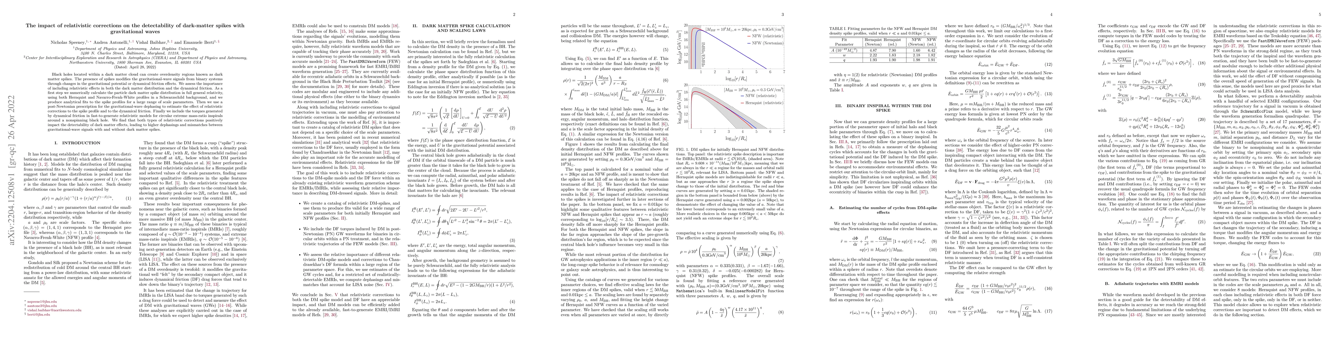 Thumbnail for The impact of relativistic corrections on the detectability of
  dark-matter spikes with gravitational waves