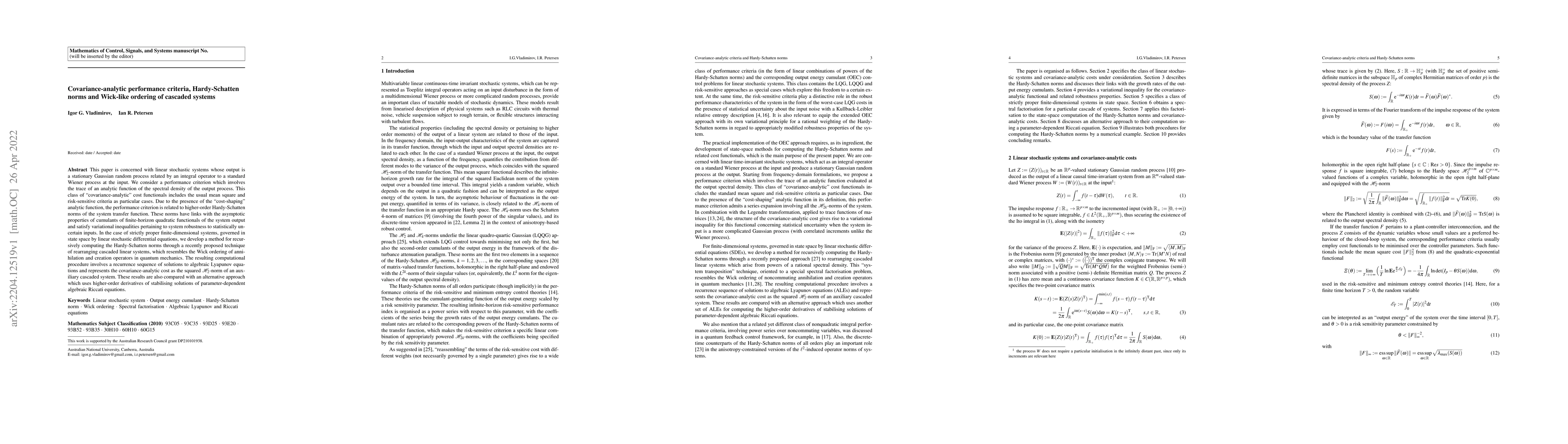 Thumbnail for Covariance-analytic performance criteria, Hardy-Schatten norms and
  Wick-like ordering of cascaded systems