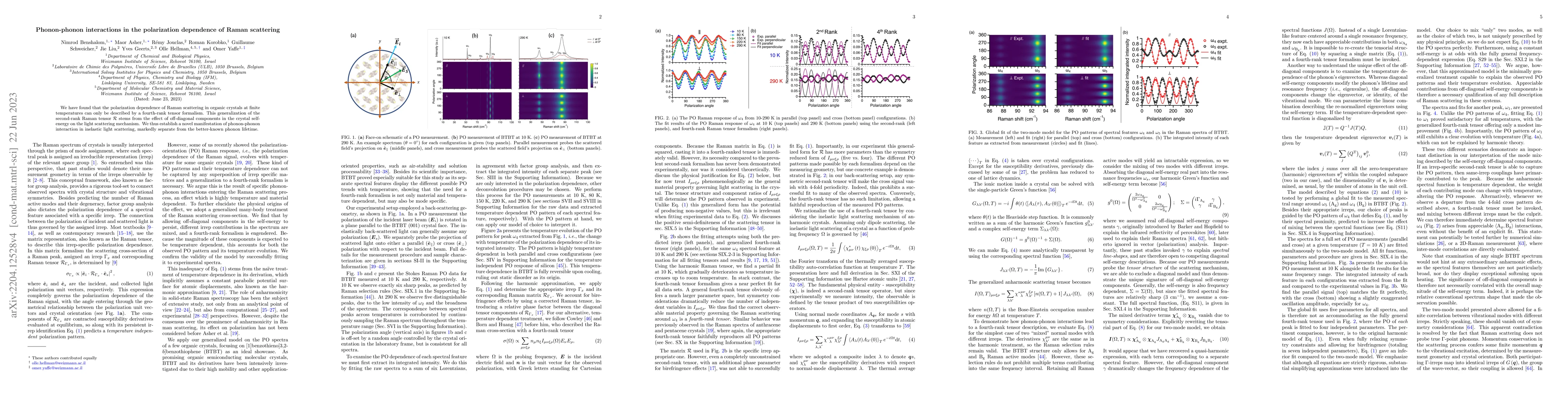 Thumbnail for Phonon-phonon interactions in the polarizarion dependence of Raman
  scattering
