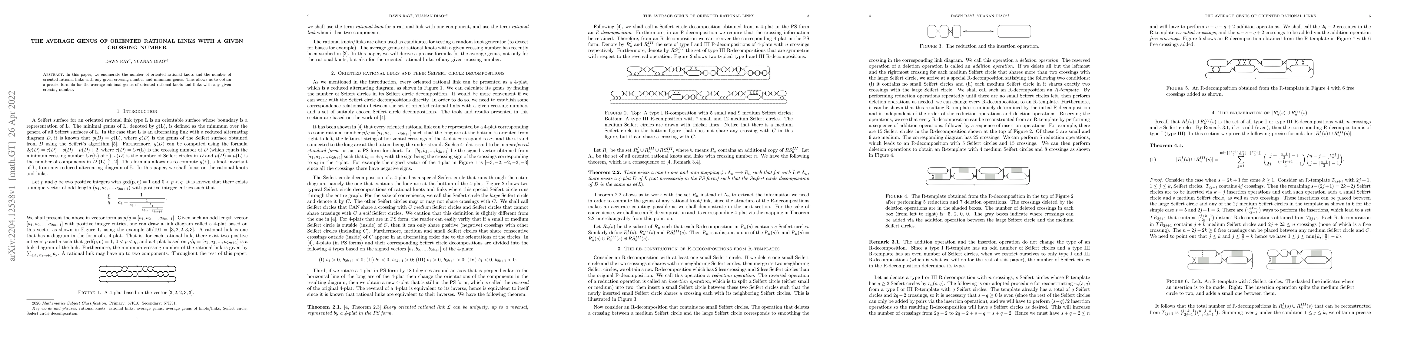 Thumbnail for The average genus of oriented rational links with a given crossing
  number