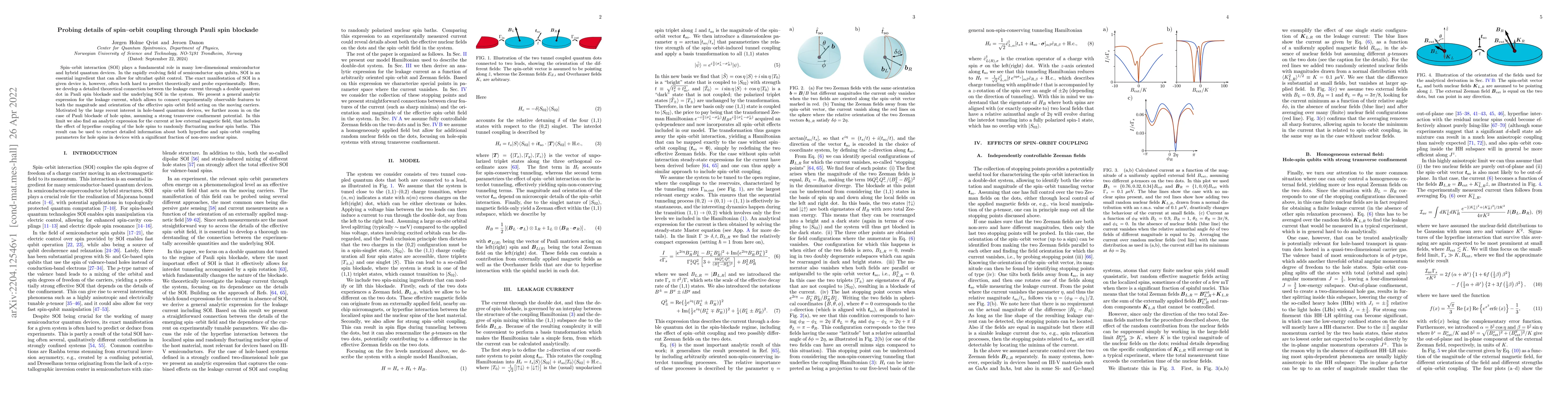 Thumbnail for Probing details of spin--orbit coupling through Pauli spin blockade