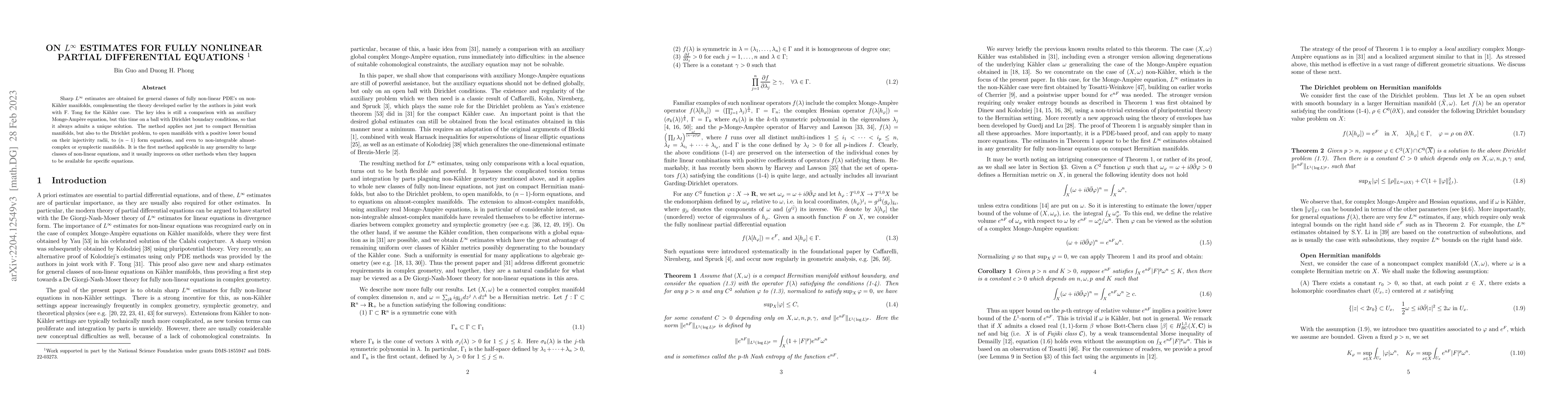 Thumbnail for On $L^\infty$ estimates for fully nonlinear partial differential
  equations