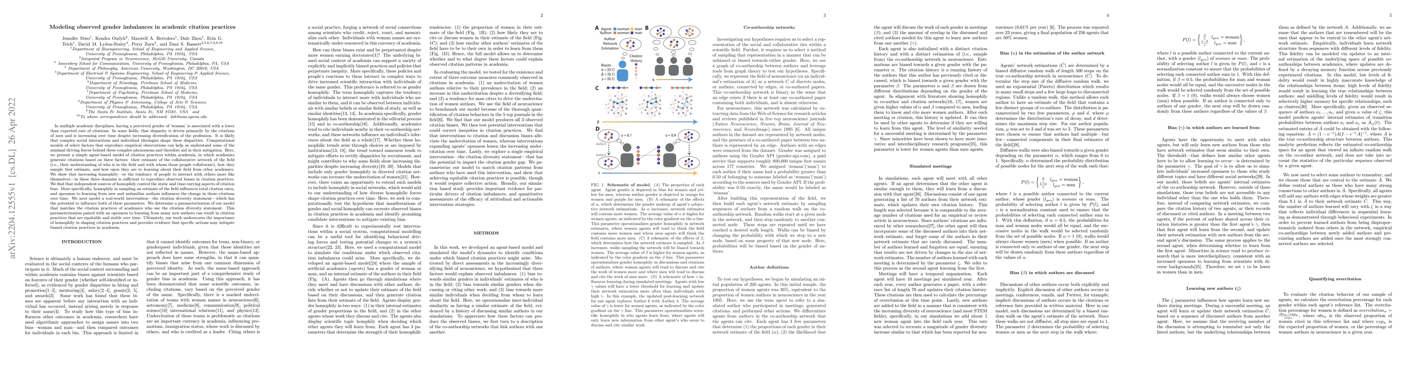 Thumbnail for Modeling observed gender imbalances in academic citation practices
