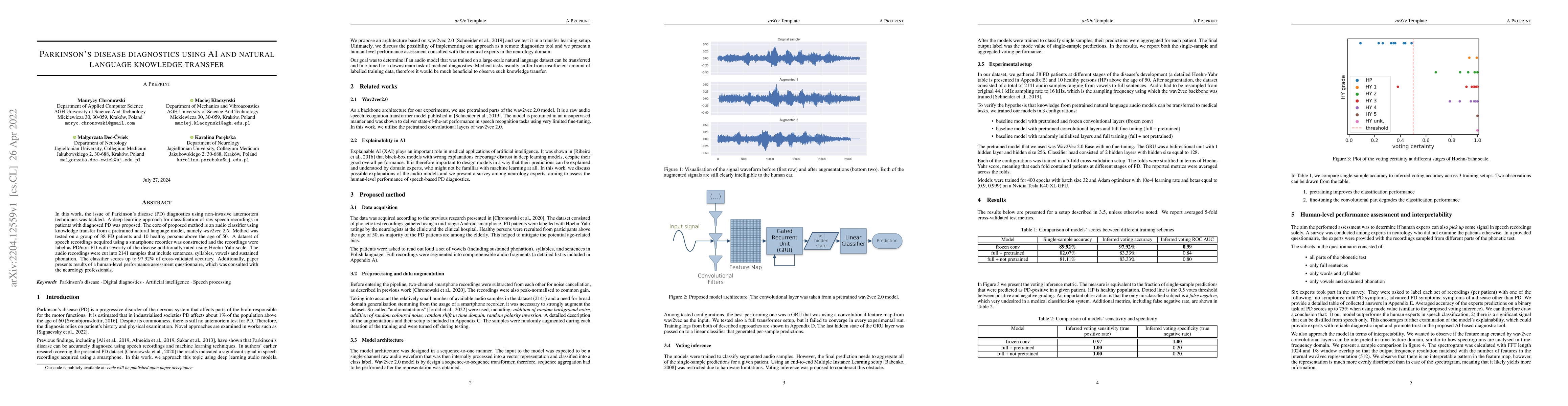 Thumbnail for Parkinson's disease diagnostics using AI and natural language knowledge
  transfer