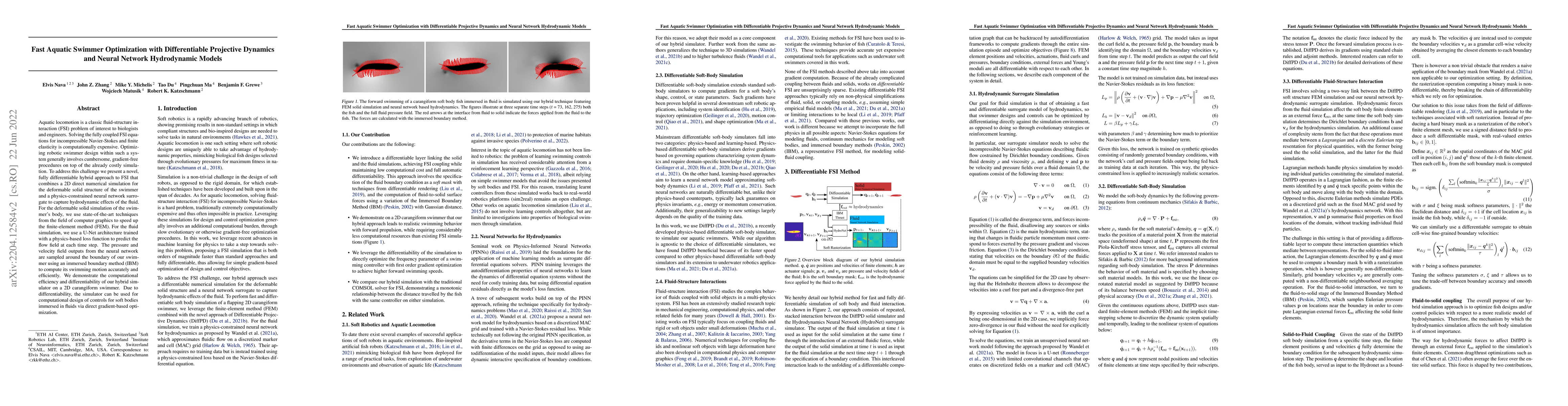 Thumbnail for Fast Aquatic Swimmer Optimization with Differentiable Projective
  Dynamics and Neural Network Hydrodynamic Models