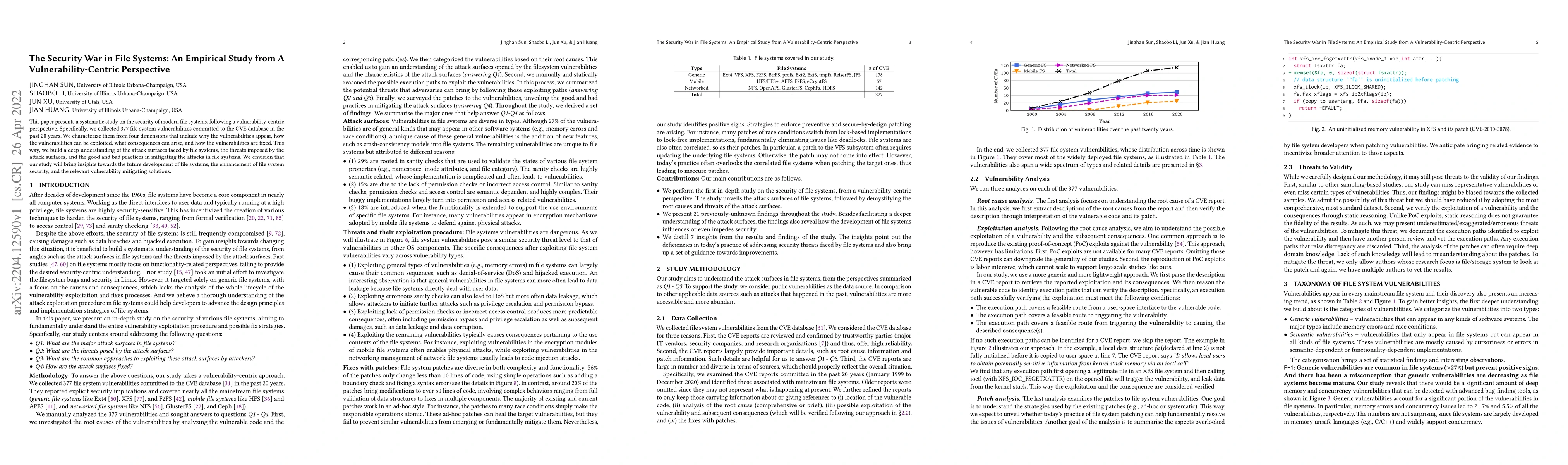 Thumbnail for The Security War in File Systems: An Empirical Study from A
  Vulnerability-Centric Perspective