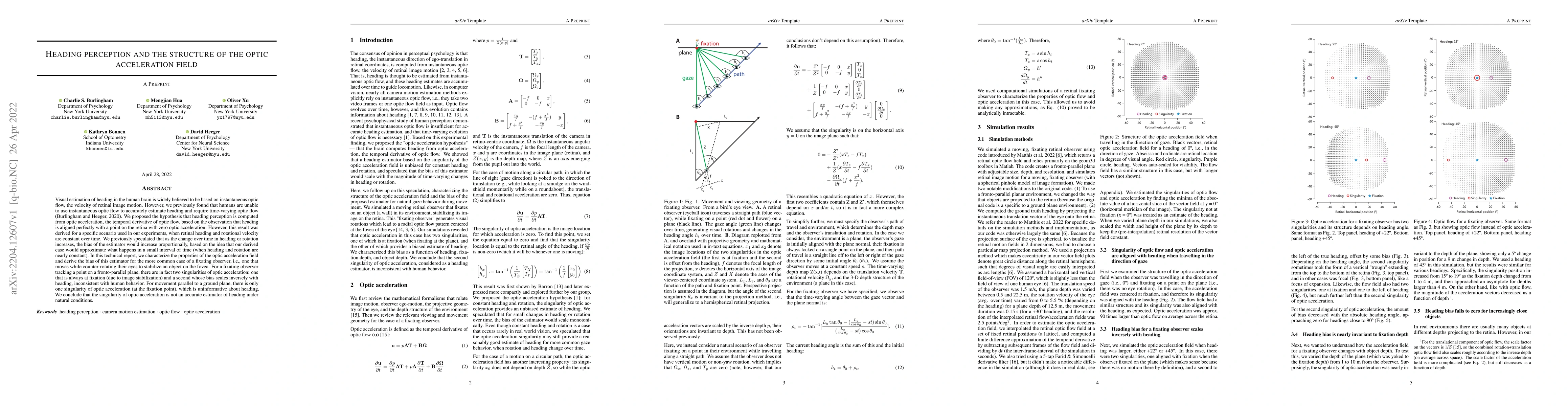 Thumbnail for Heading perception and the structure of the optic acceleration field
