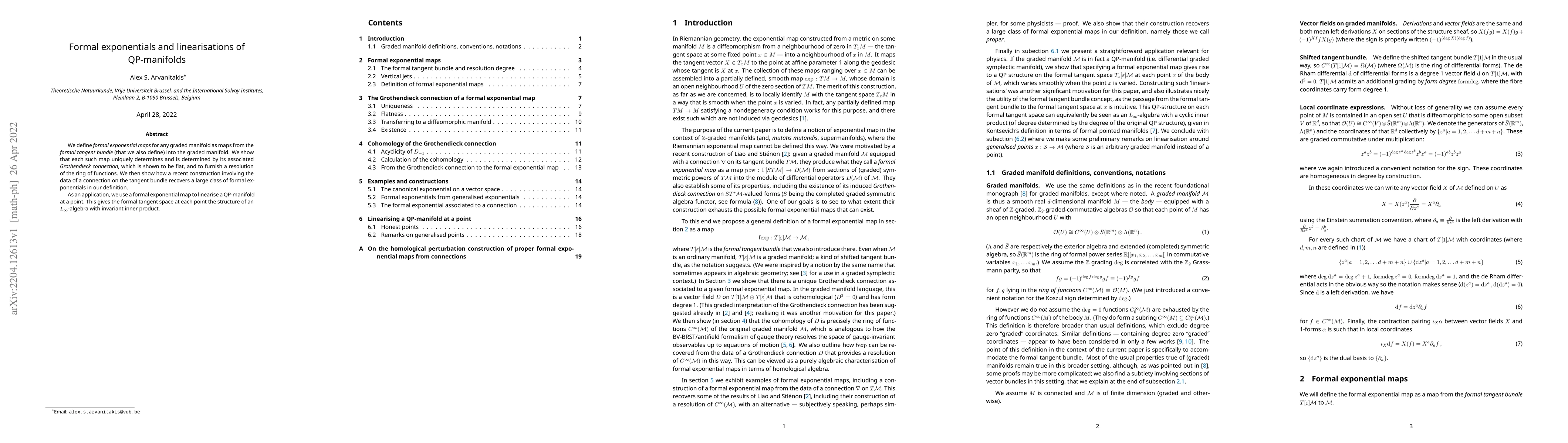 Thumbnail for Formal exponentials and linearisations of QP-manifolds