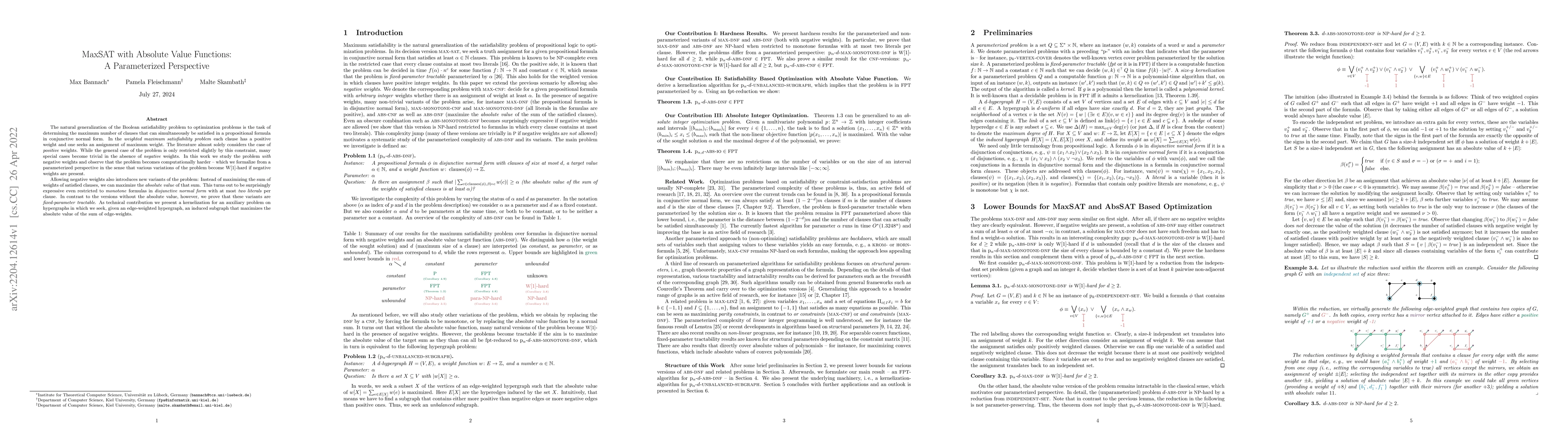 Thumbnail for MaxSAT with Absolute Value Functions: A Parameterized Perspective