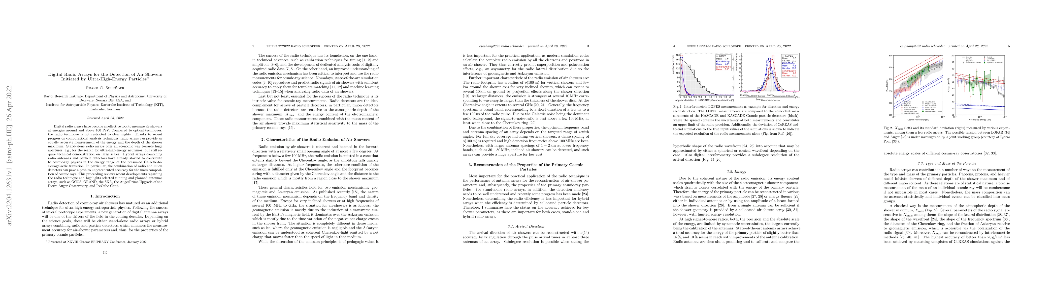 Thumbnail for Digital Radio Arrays for the Detection of Air Showers Initiated by
  Ultra-High-Energy Particles (Epiphany 2022)