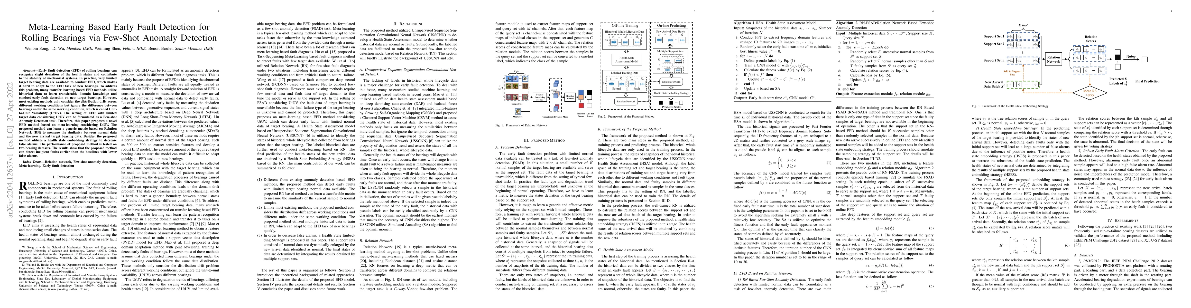 Thumbnail for Meta-Learning Based Early Fault Detection for Rolling Bearings via
  Few-Shot Anomaly Detection