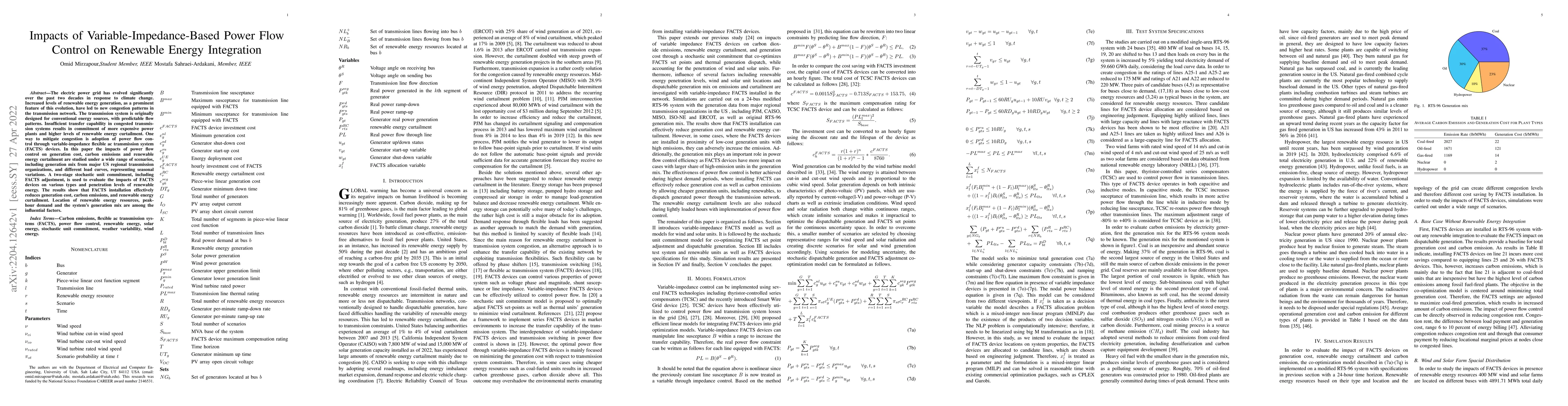 Thumbnail for Impacts of Variable-Impedance-Based Power Flow Control on Renewable
  Energy Integration