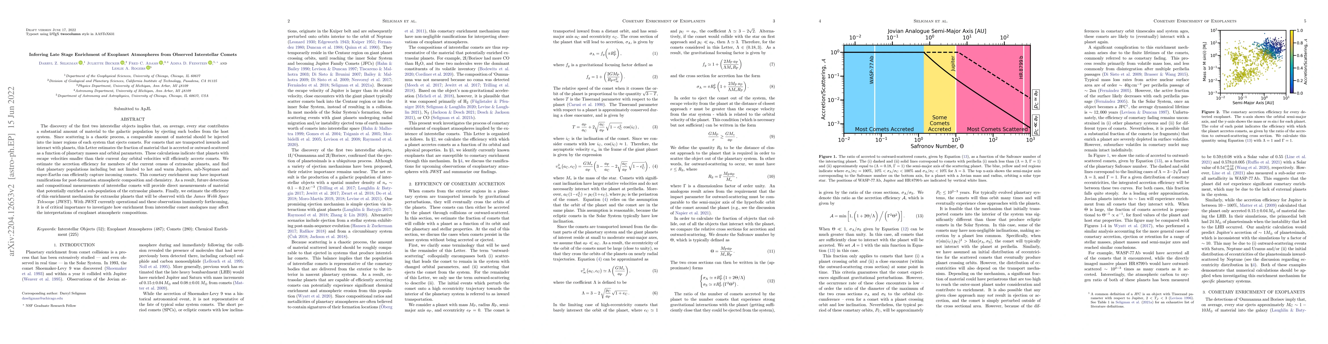 Thumbnail for Inferring Late Stage Enrichment of Exoplanet Atmospheres from Observed
  Interstellar Comets