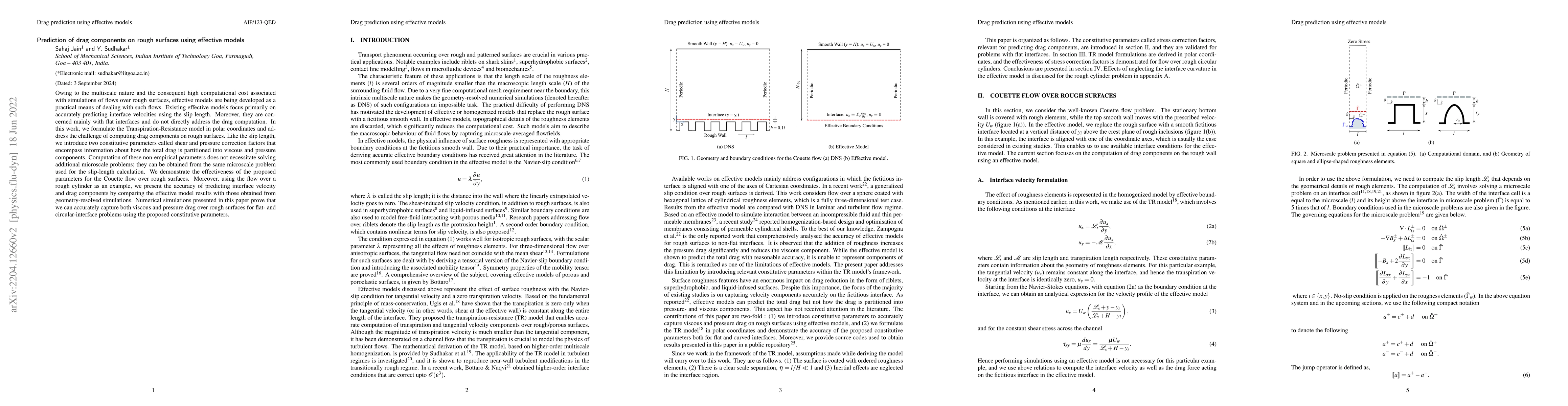 Thumbnail for Prediction of drag components on rough surfaces using effective models