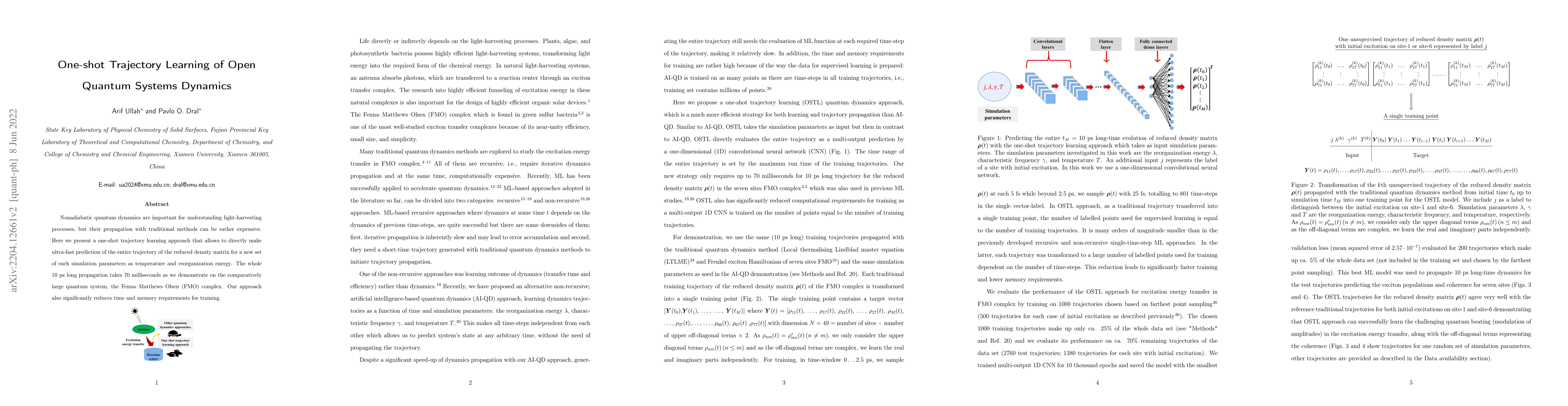 Thumbnail for One-shot trajectory learning of open quantum systems dynamics