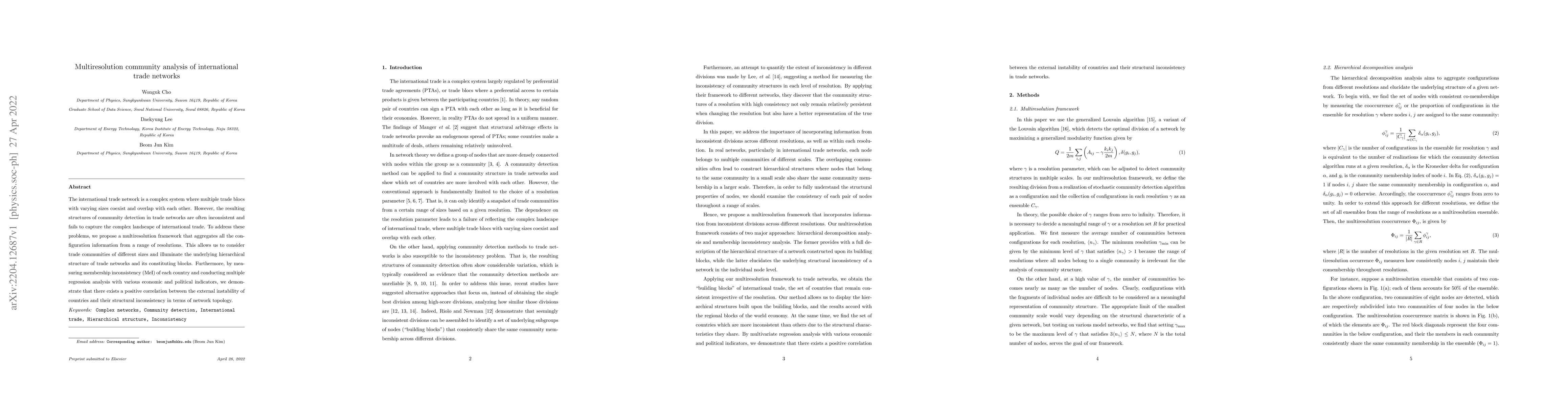 Thumbnail for Multiresolution community analysis of international trade networks