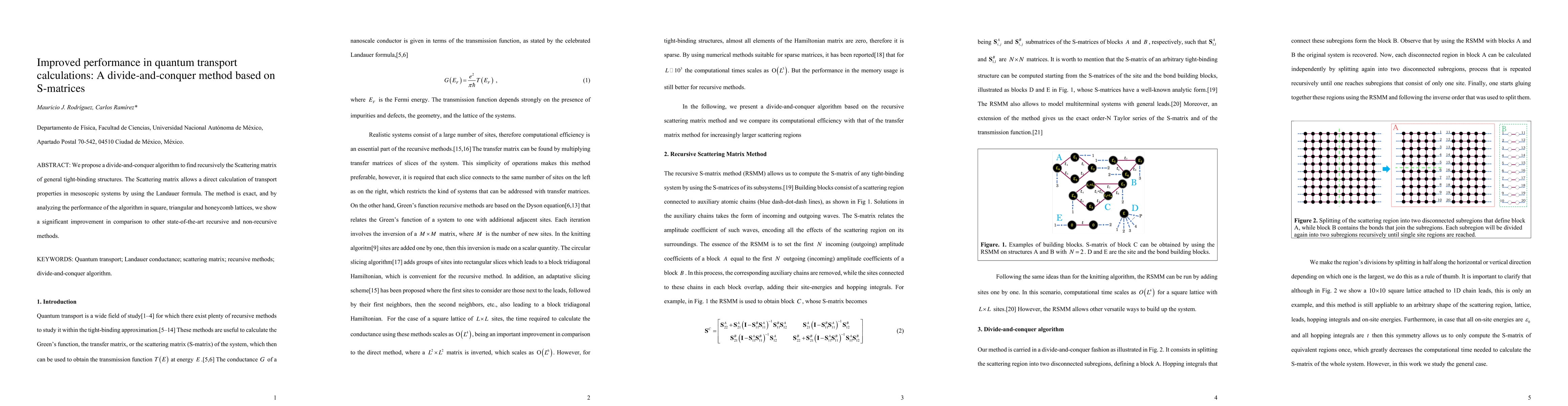 Thumbnail for Improved performance in quantum transport calculations: A
  divide-and-conquer method based on S-matrices