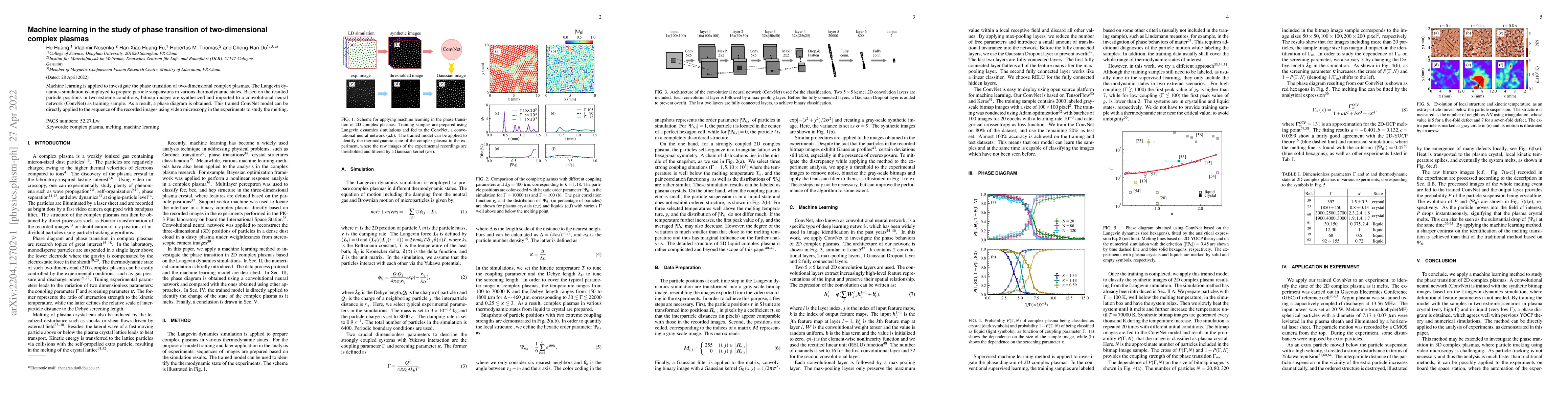 Thumbnail for Machine learning in the study of phase transition of two-dimensional
  complex plasmas