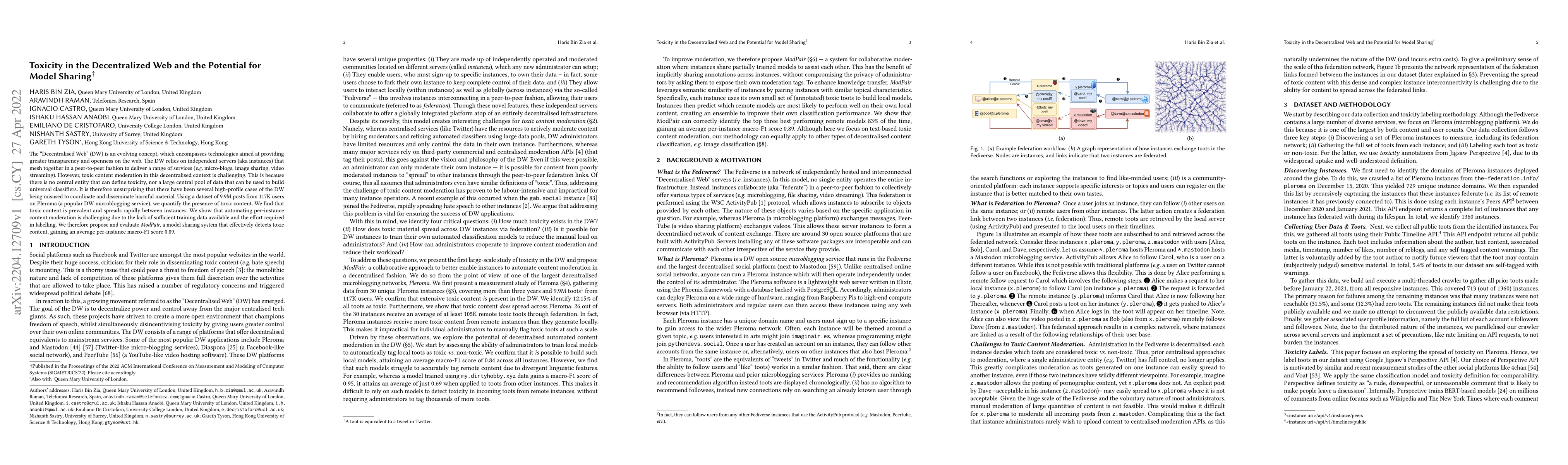 Thumbnail for Toxicity in the Decentralized Web and the Potential for Model Sharing