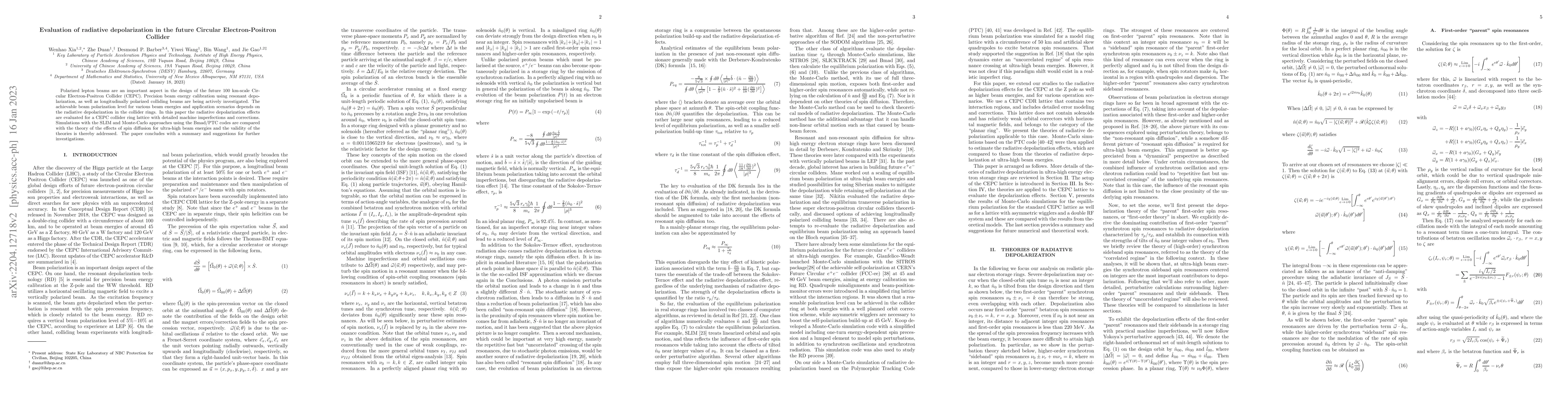 Thumbnail for Evaluation of radiative depolarization in the future Circular
  Electron-Positron Collider