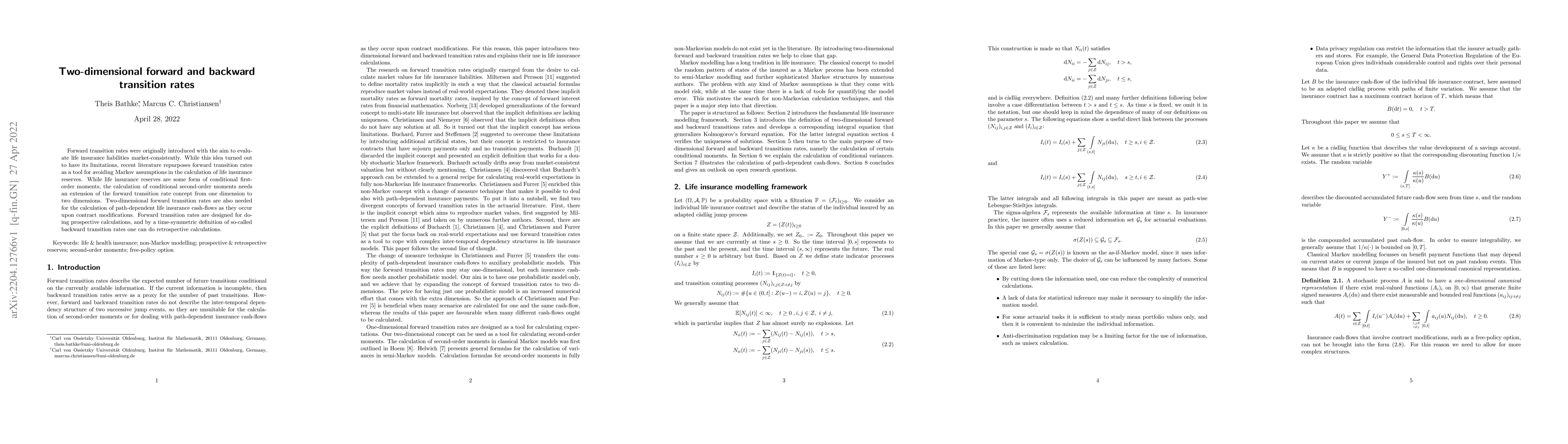Thumbnail for Two-dimensional forward and backward transition rates