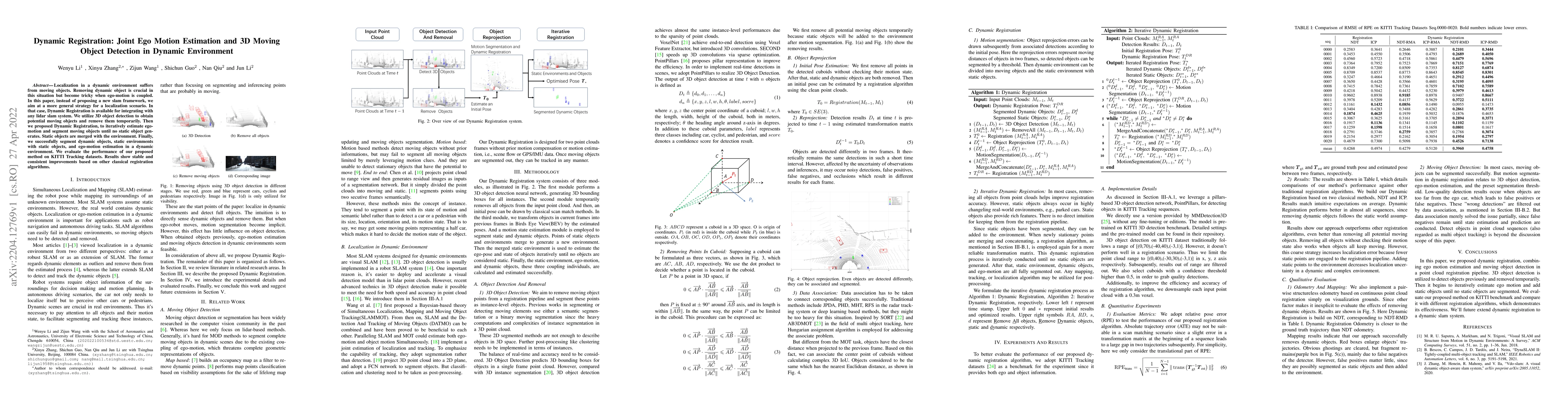 Thumbnail for Dynamic Registration: Joint Ego Motion Estimation and 3D Moving Object
  Detection in Dynamic Environment