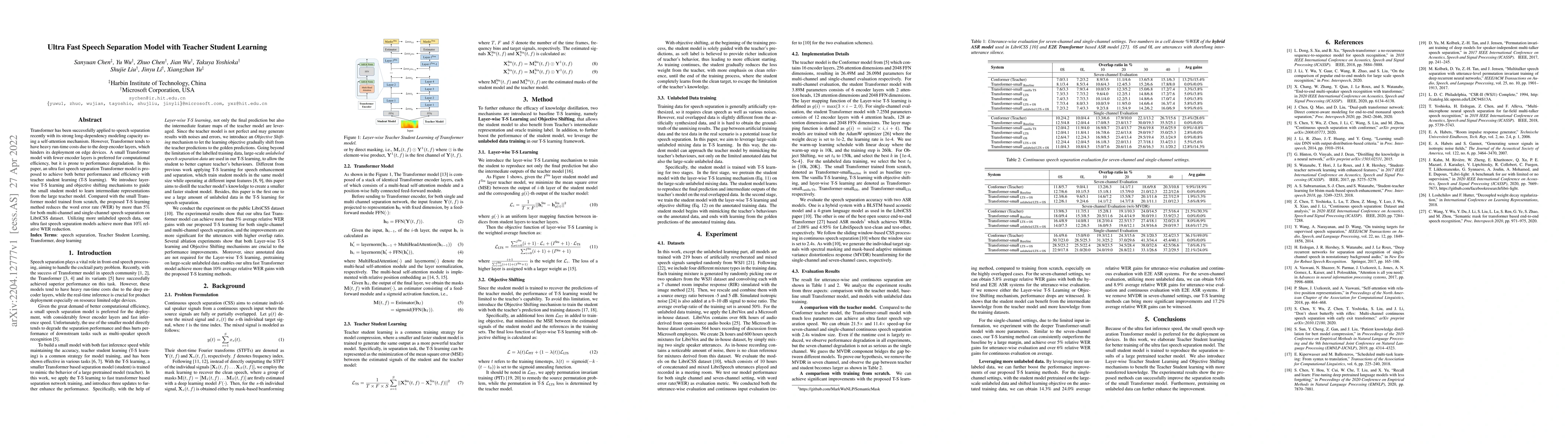 Thumbnail for Ultra Fast Speech Separation Model with Teacher Student Learning