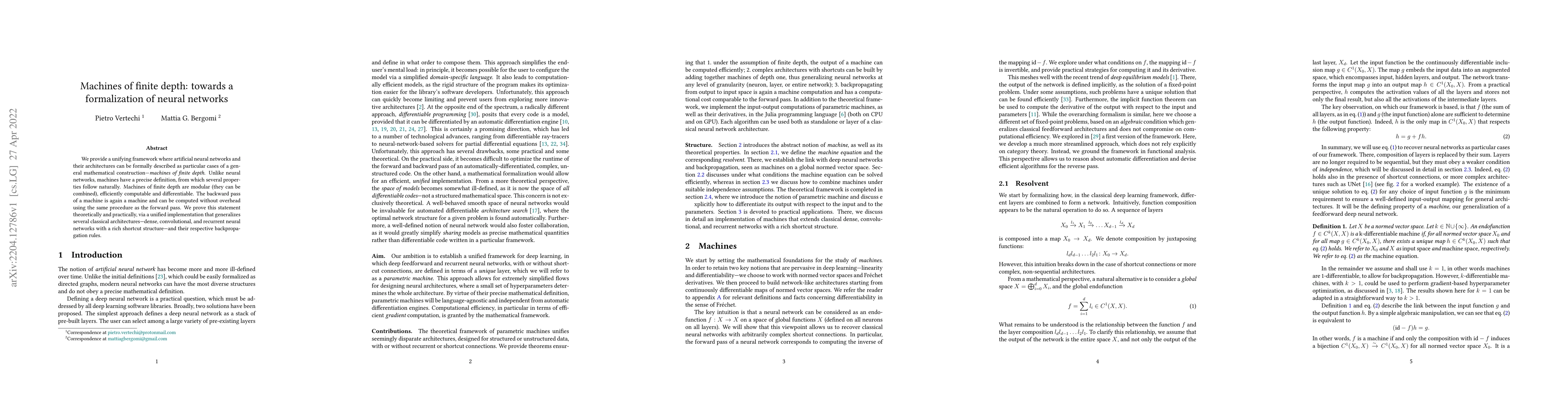 Thumbnail for Machines of finite depth: towards a formalization of neural networks
