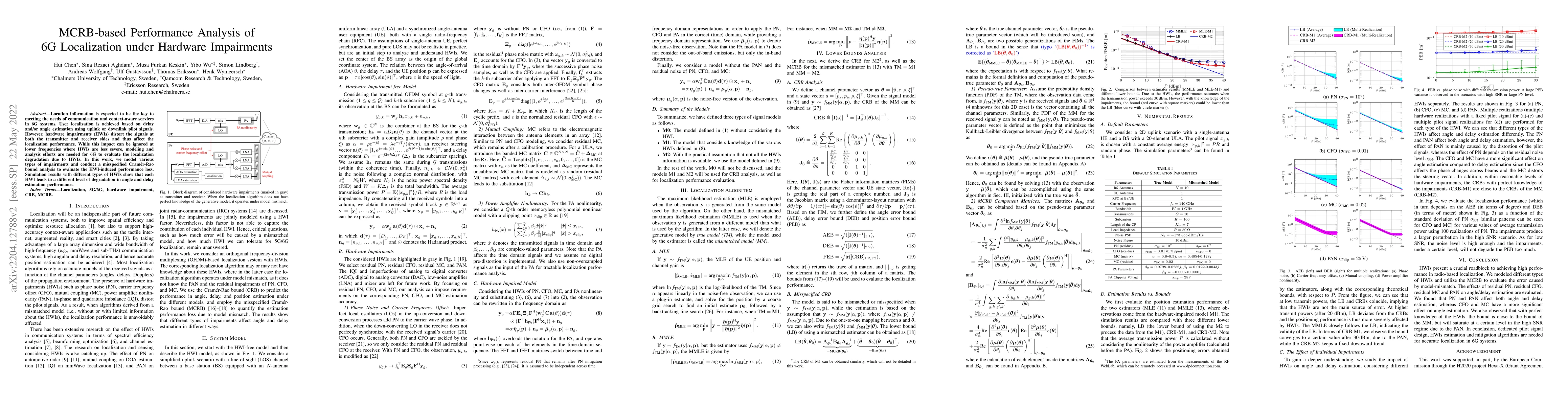 Thumbnail for MCRB-based Performance Analysis of 6G Localization under Hardware
  Impairments