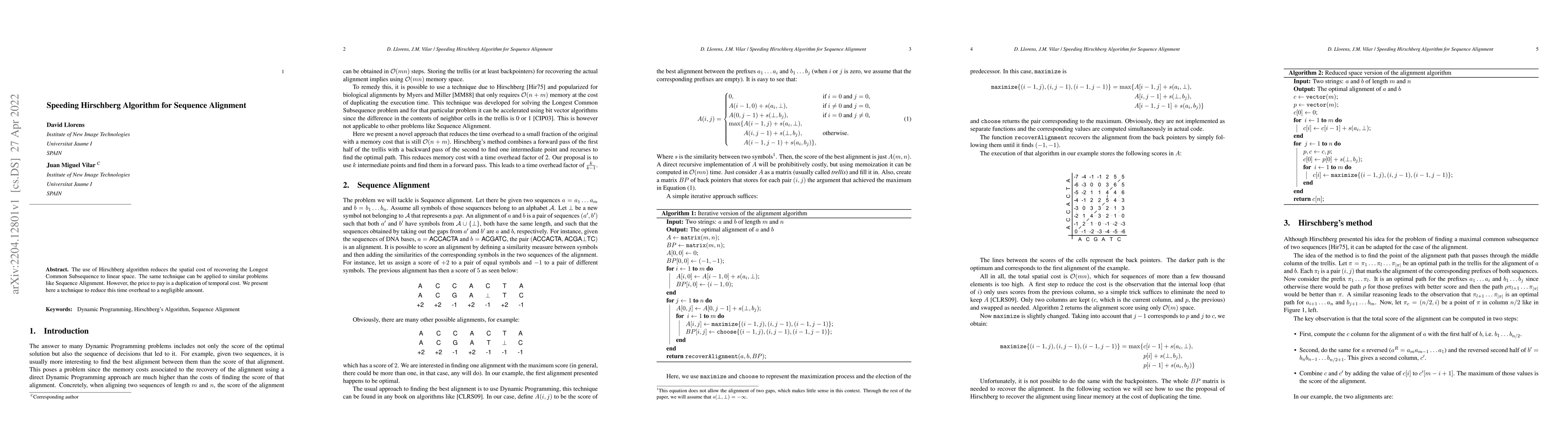 Thumbnail for Speeding Hirschberg Algorithm for Sequence Alignment