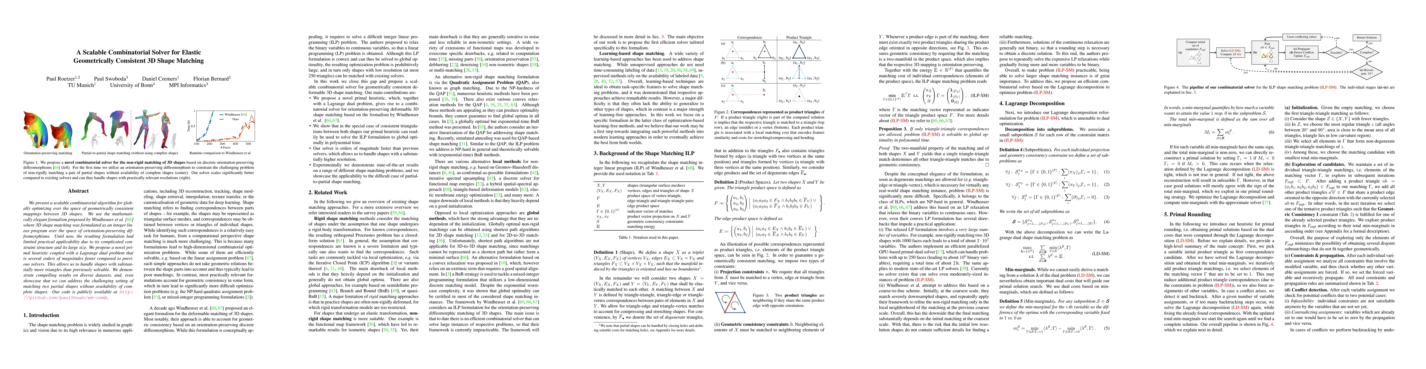 Thumbnail for A Scalable Combinatorial Solver for Elastic Geometrically Consistent 3D
  Shape Matching