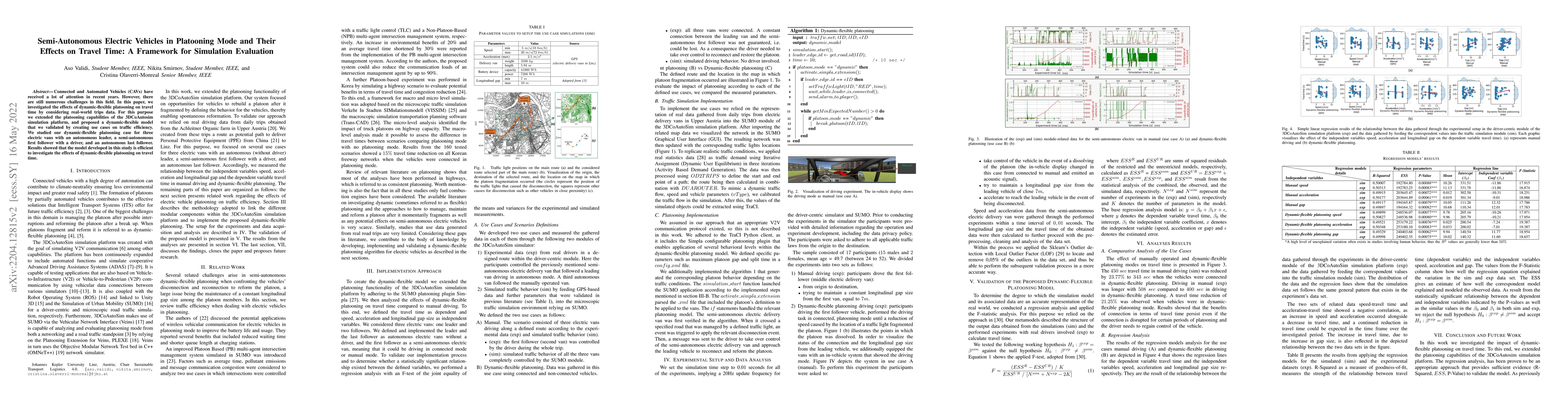 Thumbnail for Semi-Autonomous Electric Vehicles in Platooning Mode and Their Effects
  on Travel Time: A Framework for Simulation Evaluation