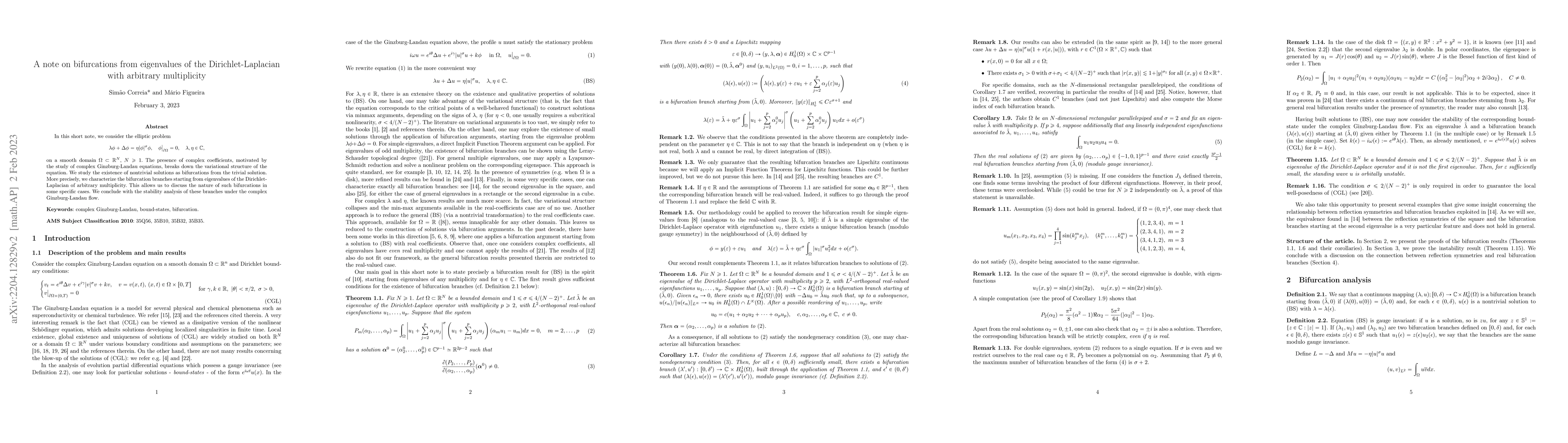 Thumbnail for A note on bifurcations from eigenvalues of the Dirichlet-Laplacian with
  arbitrary multiplicity