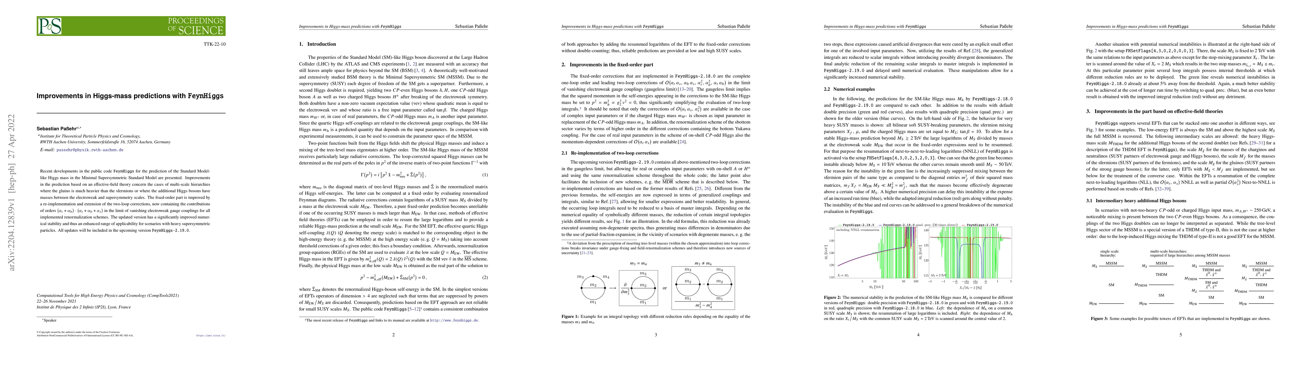 Thumbnail for Improvements in Higgs-mass predictions with $\texttt{FeynHiggs}$