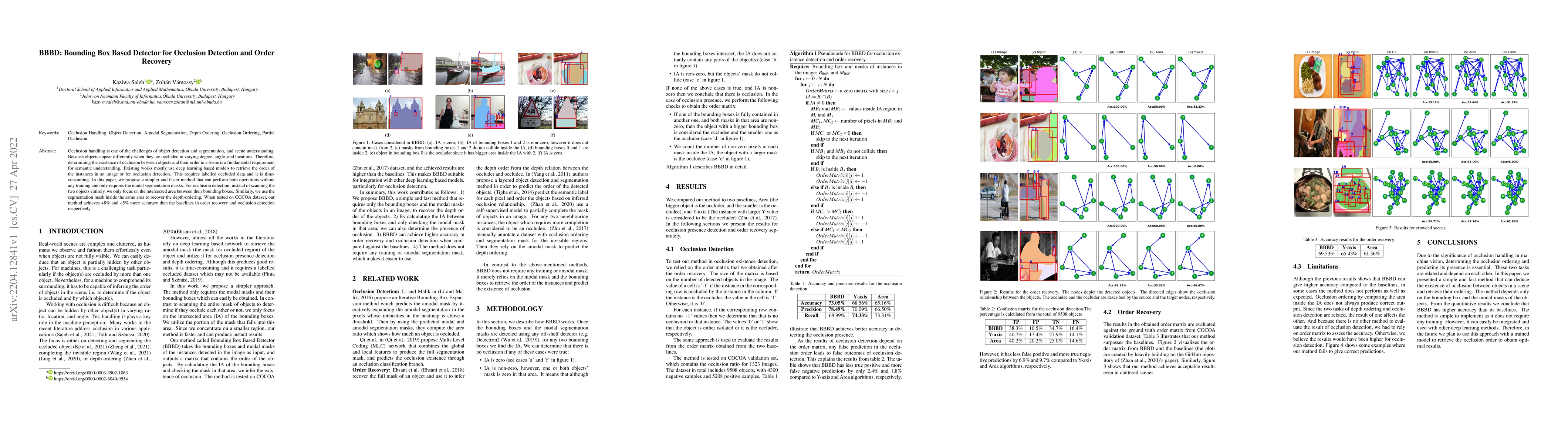 Thumbnail for BBBD: Bounding Box Based Detector for Occlusion Detection and Order
  Recovery