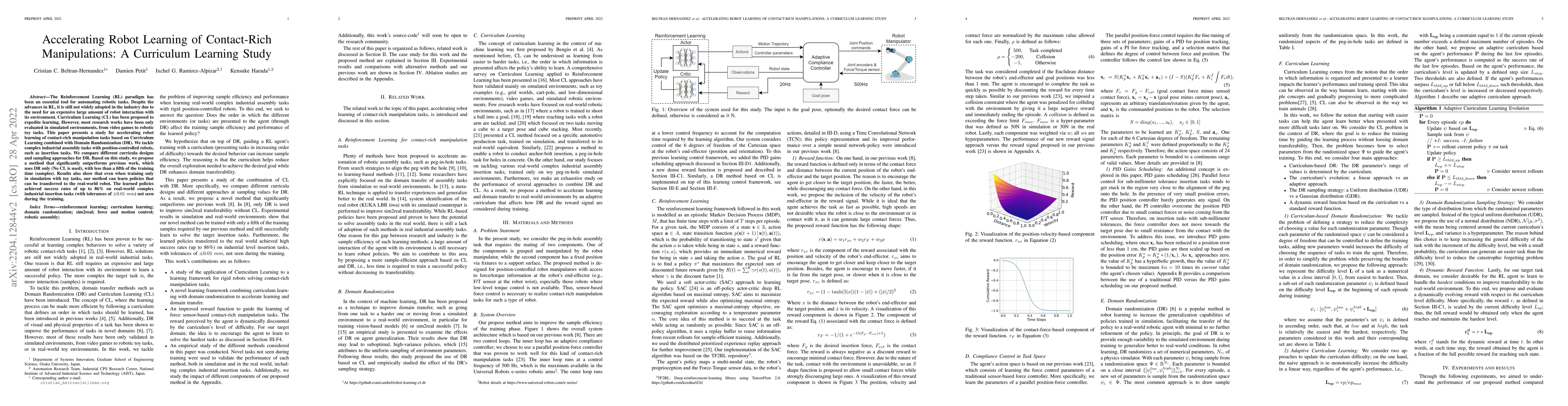 Thumbnail for Accelerating Robot Learning of Contact-Rich Manipulations: A Curriculum
  Learning Study