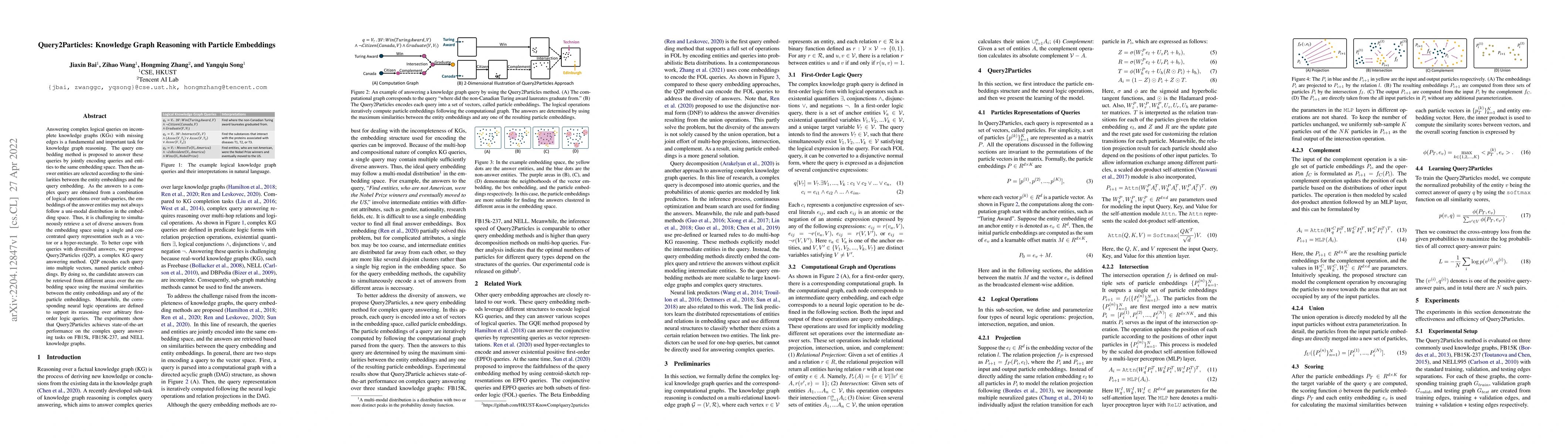 Thumbnail for Query2Particles: Knowledge Graph Reasoning with Particle Embeddings