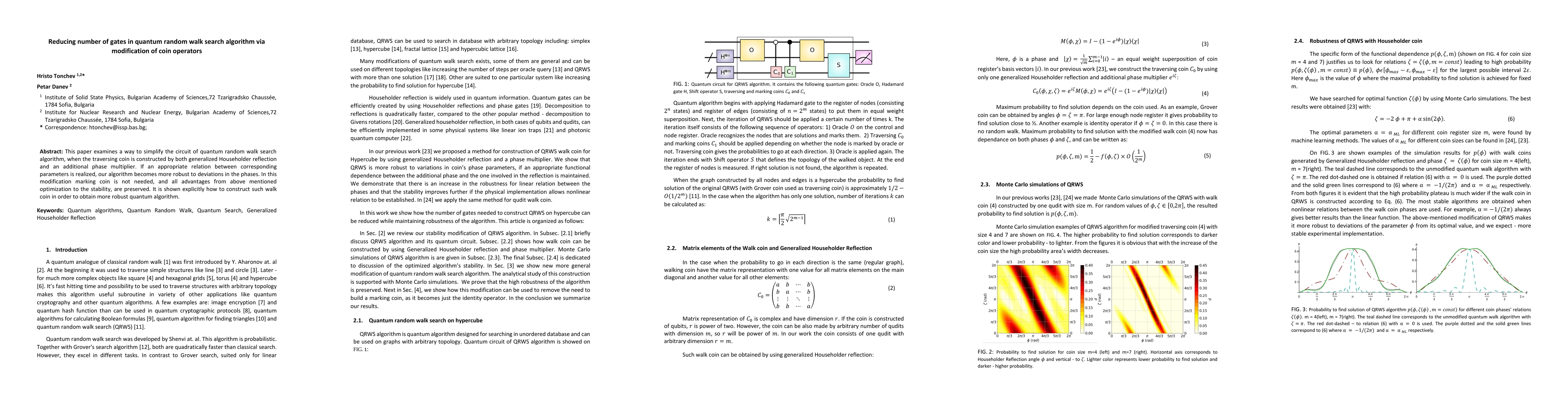 Thumbnail for Reducing number of gates in quantum random walk search algorithm via
  modification of coin operators