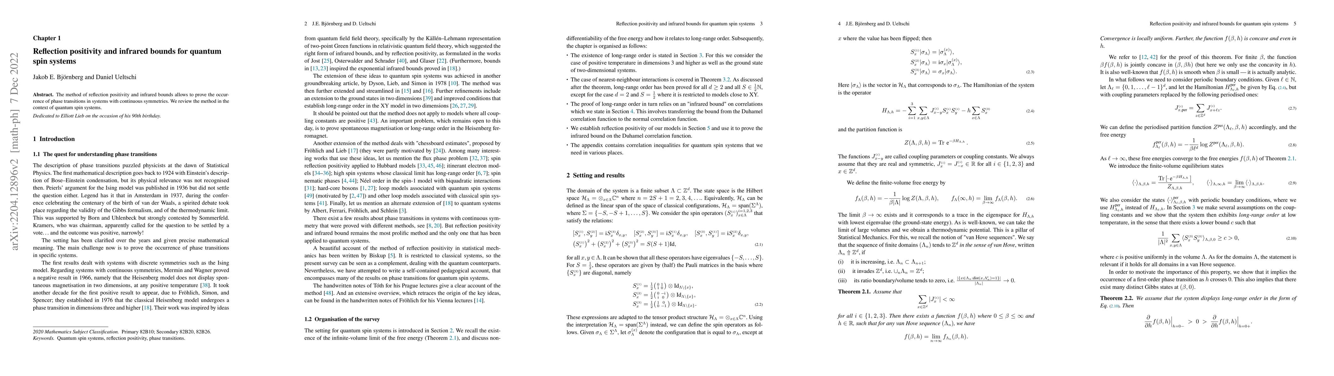 Thumbnail for Reflection positivity and infrared bounds for quantum spin systems