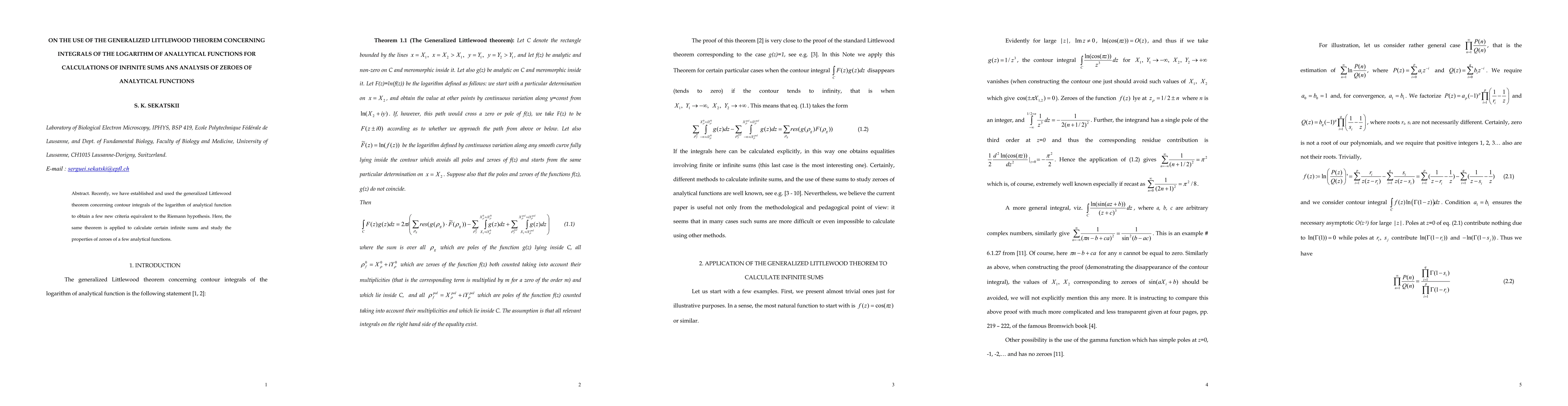 Thumbnail for On the use of the generalized Littlewood theorem concerning integrals of
  the logarithm of analytical functions for calculations of infinite sums and
  analysis of zeroes of analytical functions