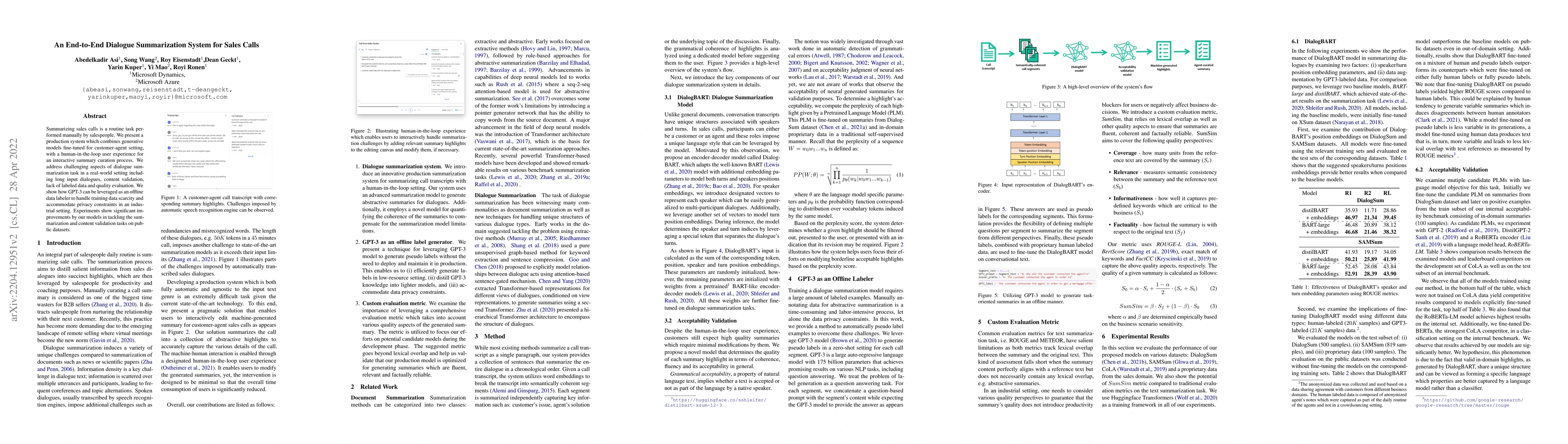 Thumbnail for An End-to-End Dialogue Summarization System for Sales Calls
