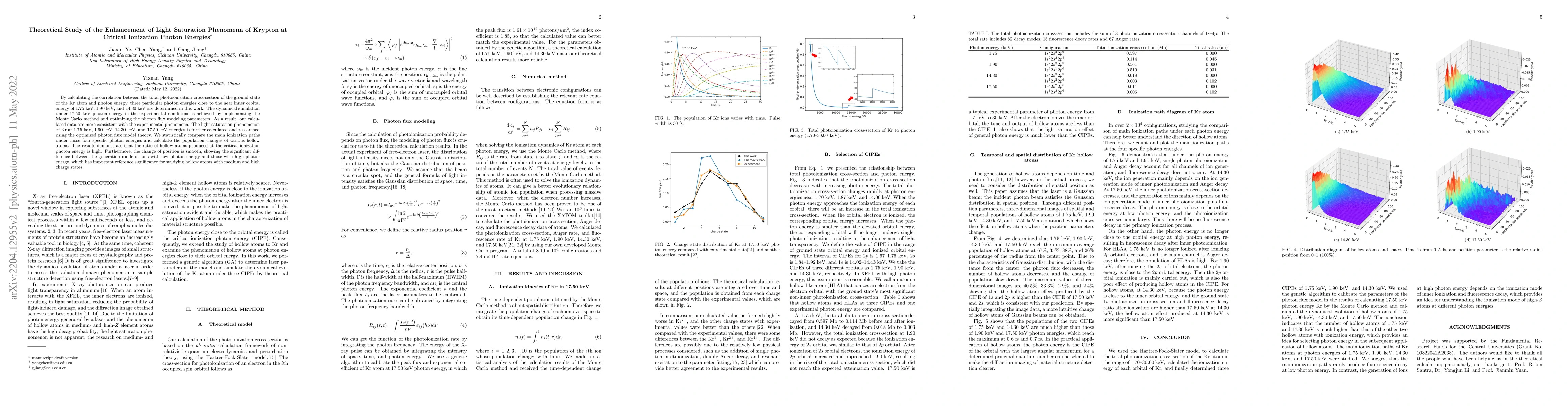 Thumbnail for Theoretical Study of the Enhancement of Light Saturation Phenomena of
  Krypton at Critical Ionization Photon Energies